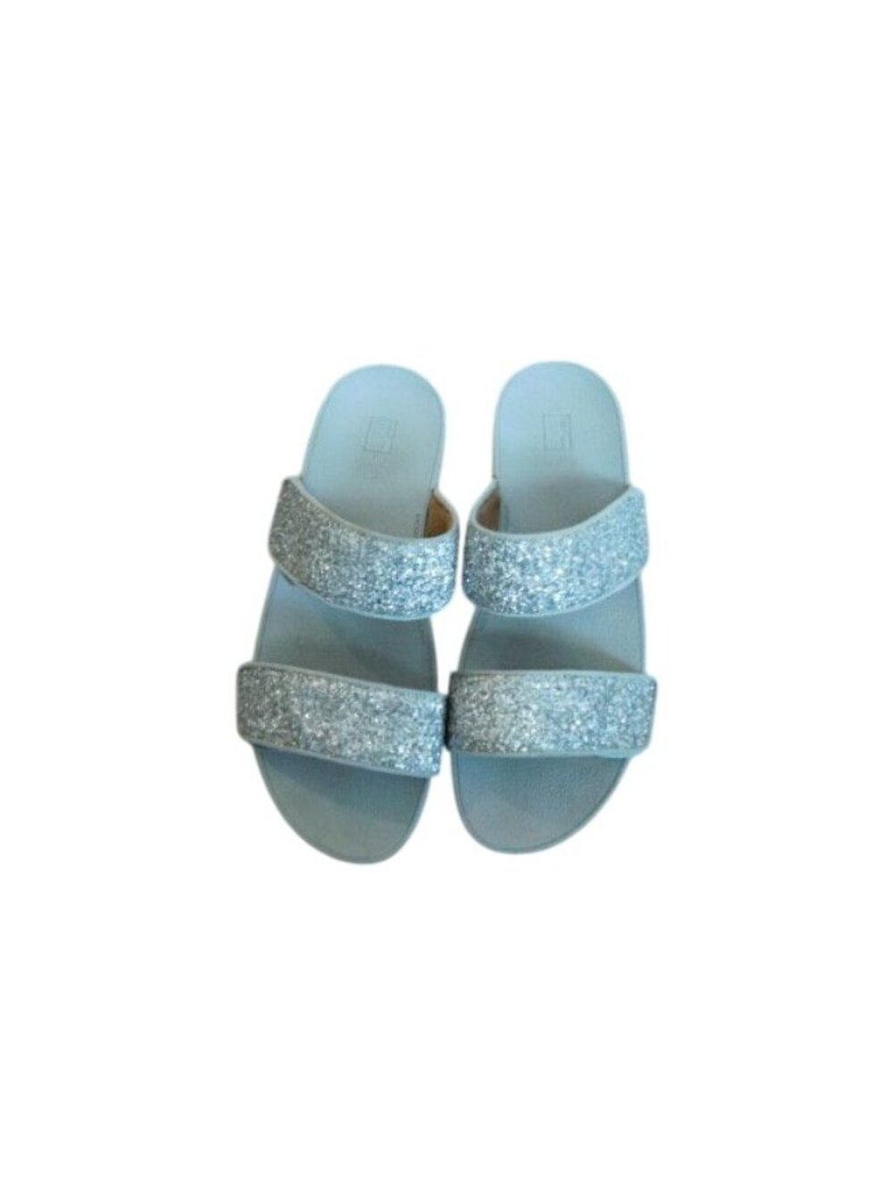 Fit Flop Size 11 Silver Glittery Sparkle Adjustable Strappy Sandals